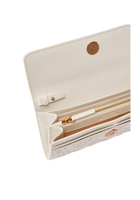 Portafoglio Pinko donna Love Tiny Birds Wallet 103765 A1YB Bianco pelle tracolla fantasia imprimè PINKO | Portafogli | 103765 A1YBZ14Q